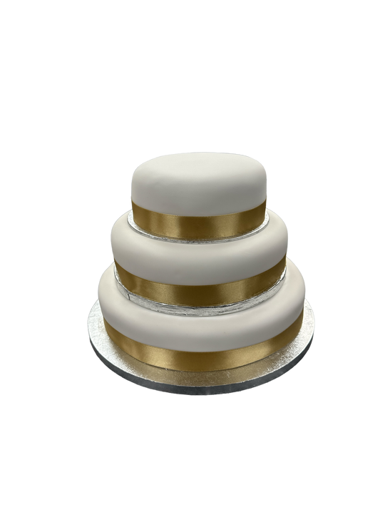 3 tiered iced fruit cake, handmade wedding cake, fruitcake. undecorated, decorate yourself. plain ice