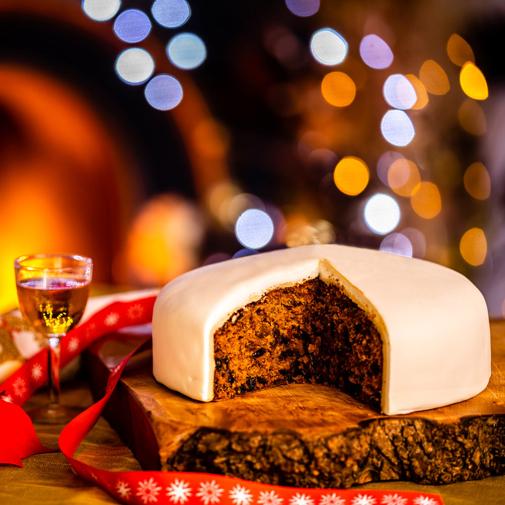 Iced Fruit Cake, Christmas Cake, xmas cake, fruitcake.
