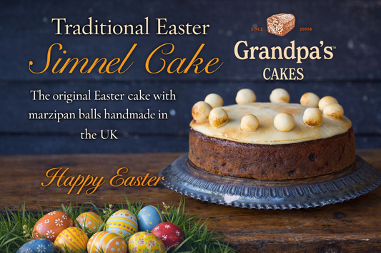 Traditional Easter Simnel fruit cake with marzipan balls