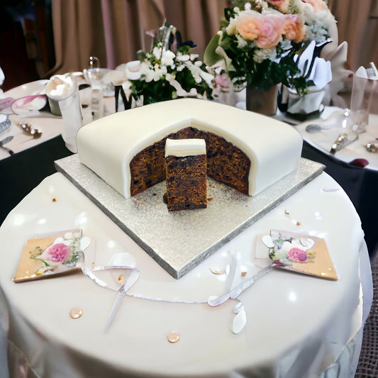 "Serving Love by the Slice: A Guide to Wedding Fruit Cake Portions"