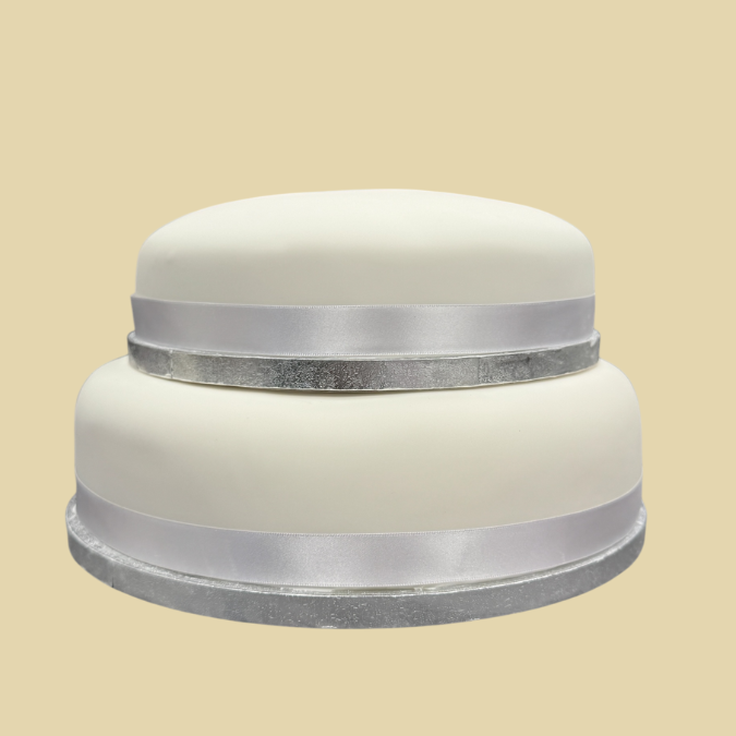 Wedding Fruitcake, 2 tiered Iced Fruit Cake, plain iced cake, delivery included