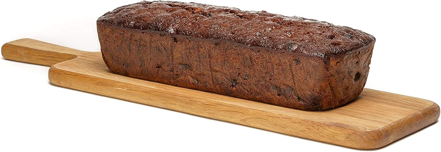 fruit cake loaf on a wooden board