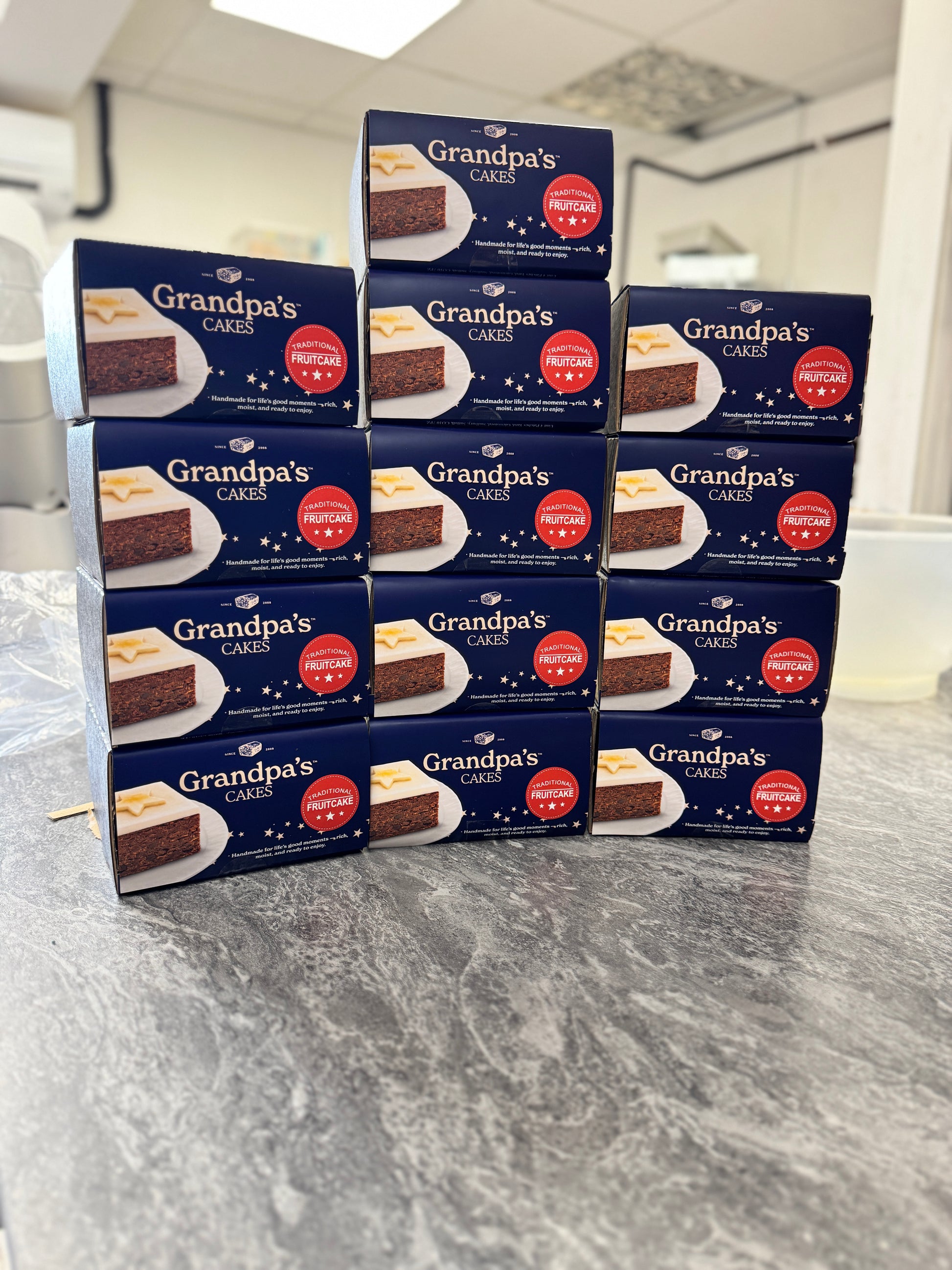 Four inch square celebration fruit cakes size reference