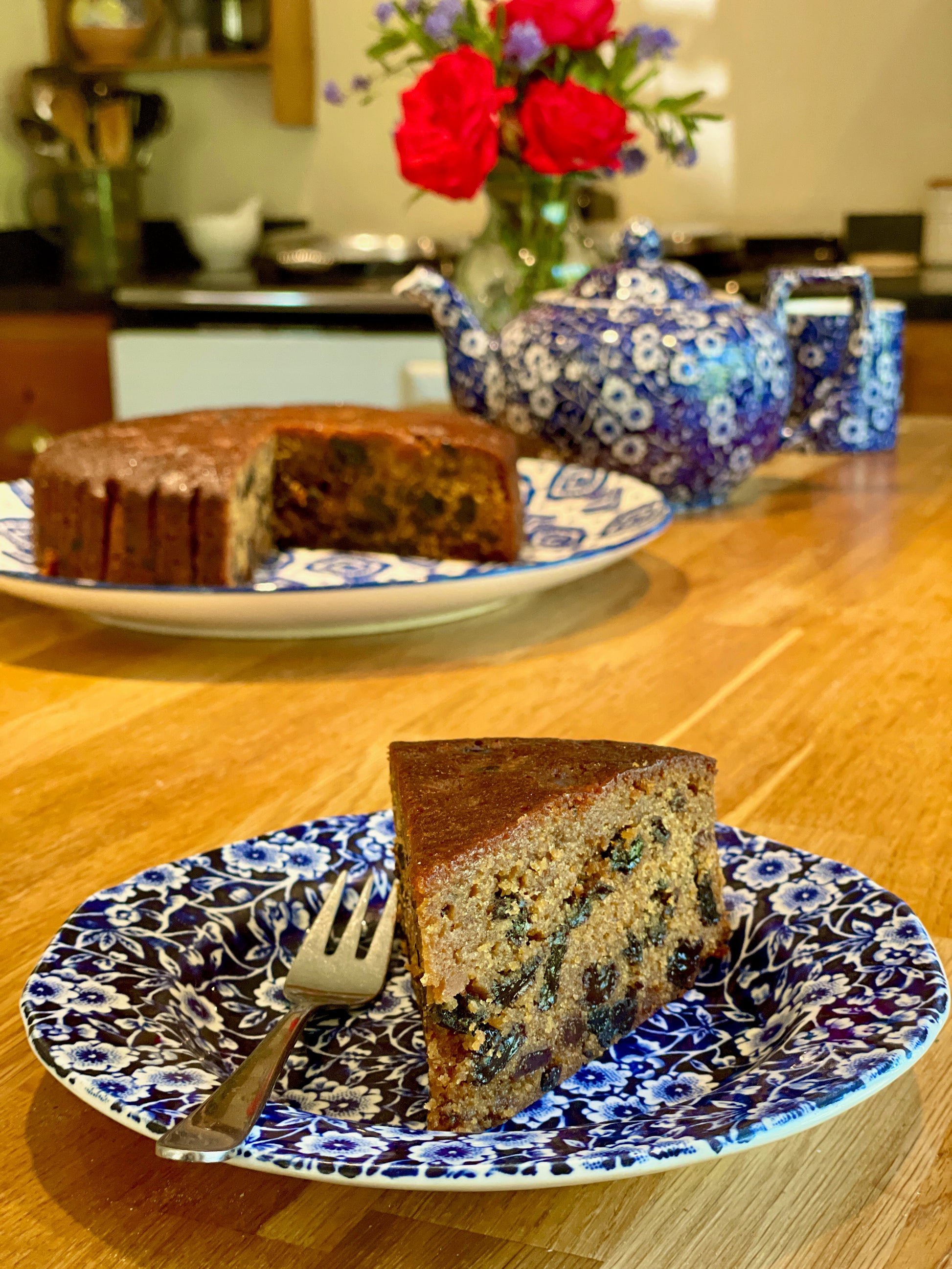 A slice of Grandpas Christmas Fruit Cake, from a make your own Christmas Fruitcake, with Grandpas Fruitcake Mix, just add 2 eggs and bake for 50 mins, you'll be the star baker of your own Fruit Cake. fruit cake mix,