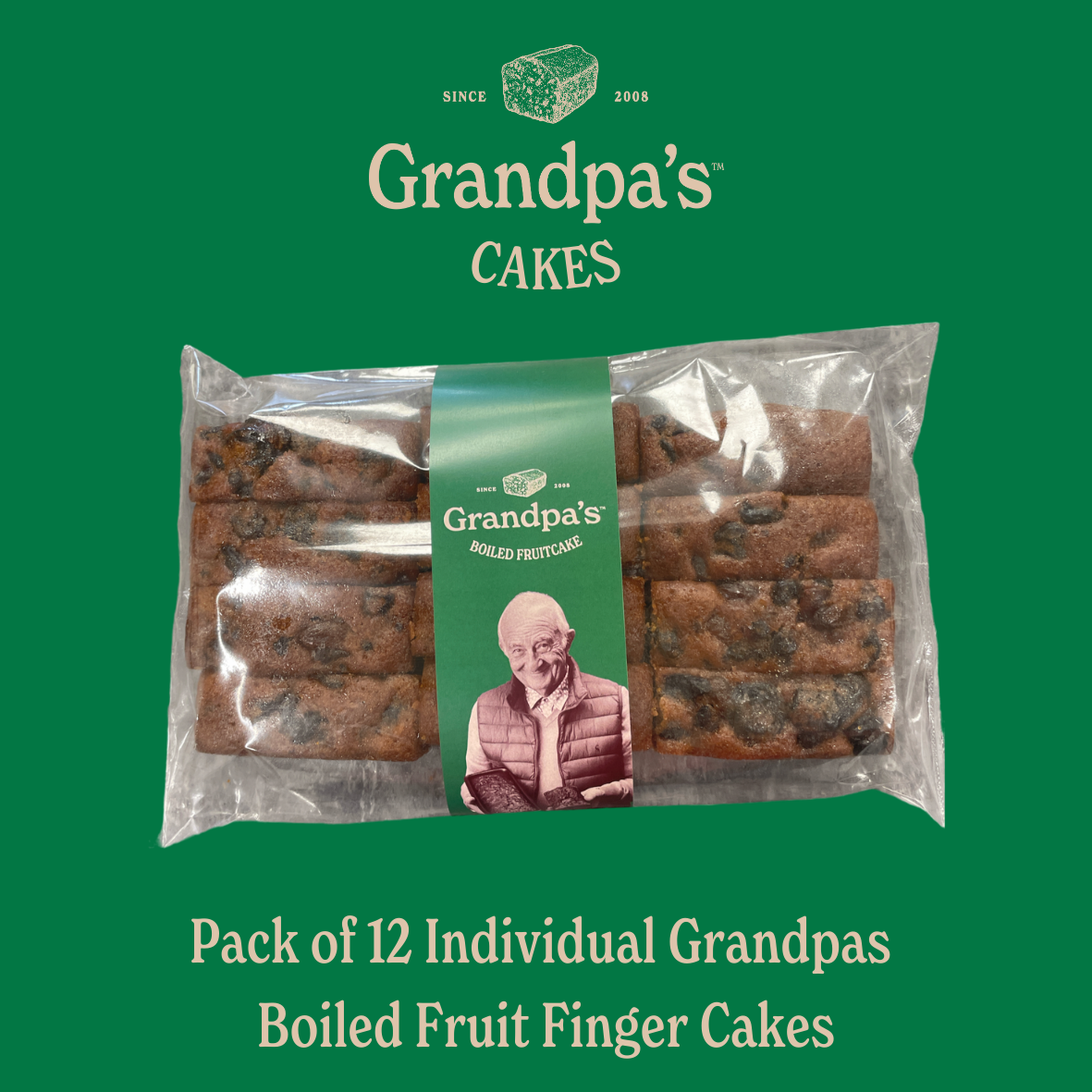 Grandpas Boiled Fruit Finger Cakes (pack of 12)