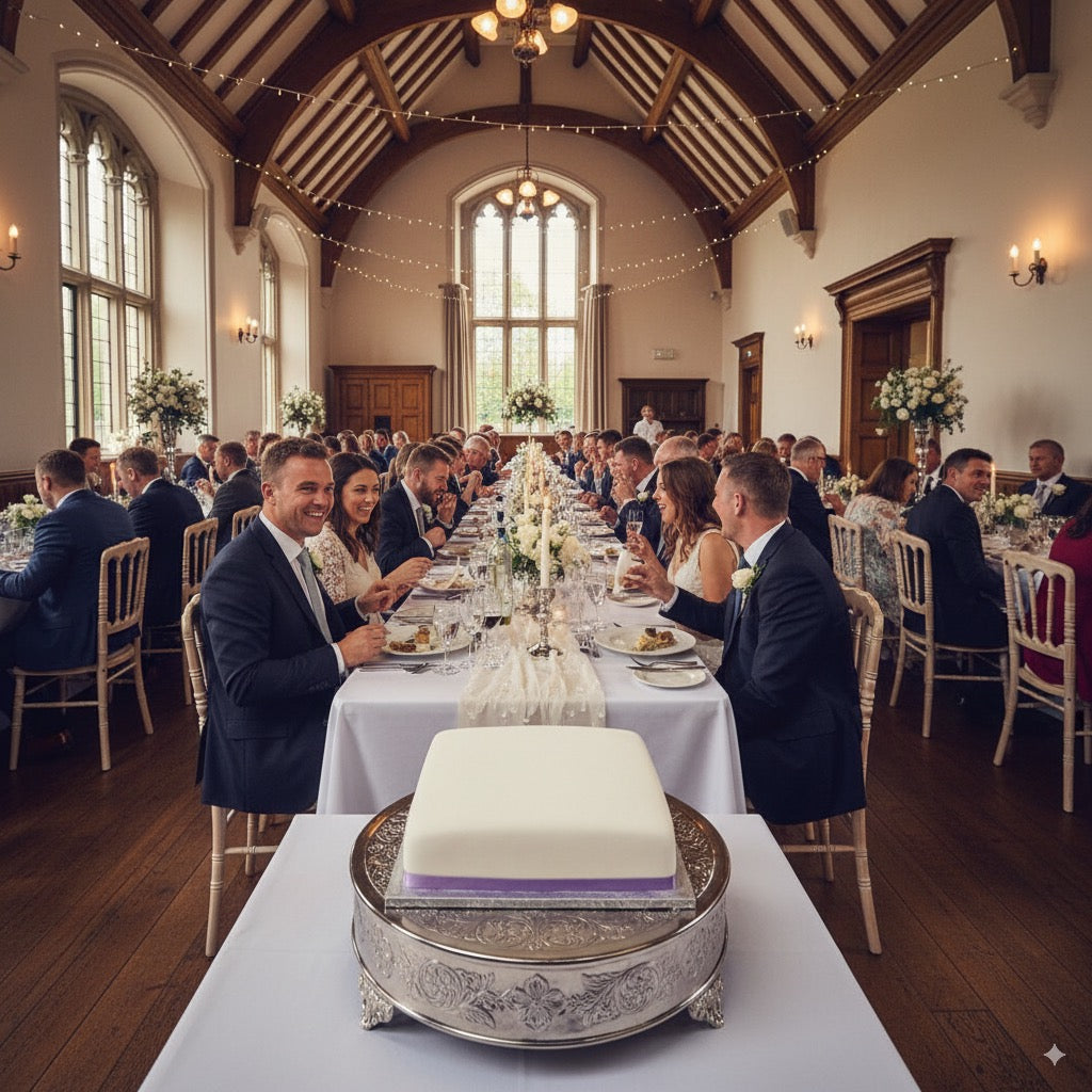 Handmade 10″ Square Iced Luxury Wedding Fruit Cake – Elegant & Irresistibly Moist