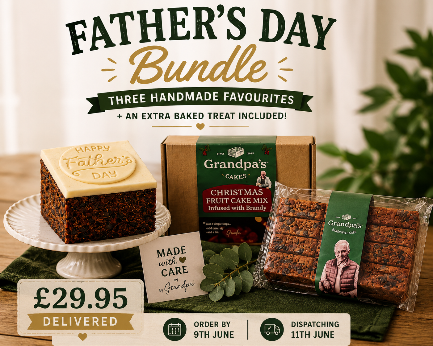 Father's Day fruit cake gift bundle