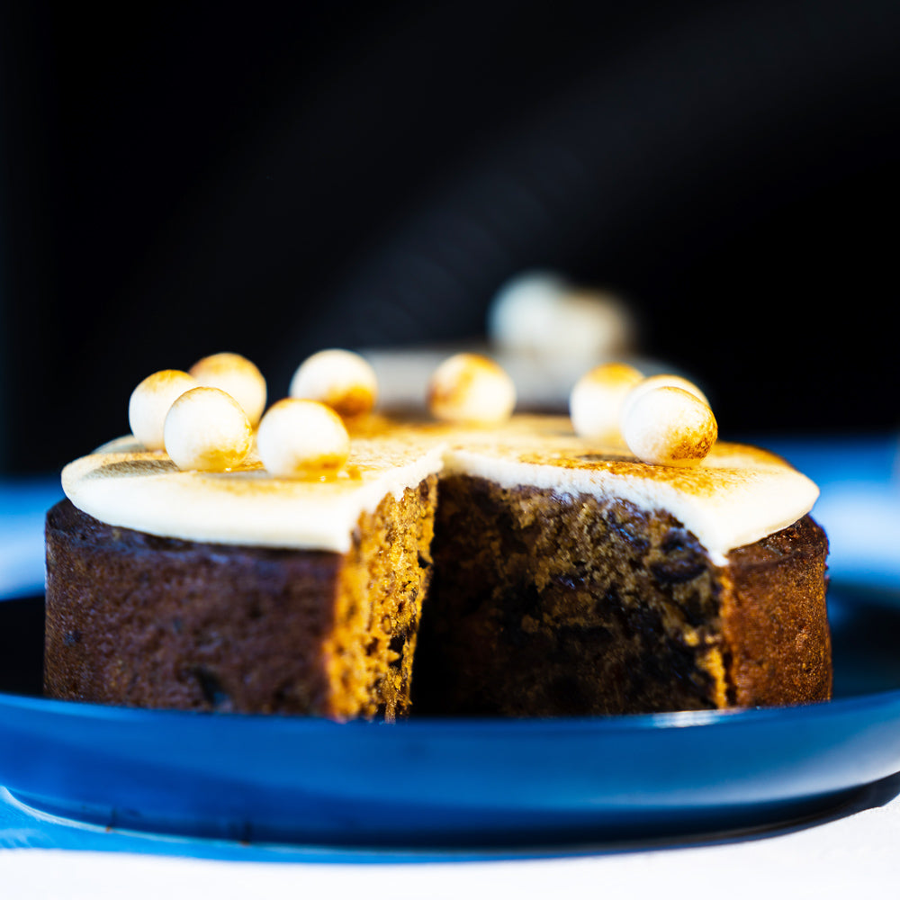 Simnel cake for Easter with 11 marzipan balls, representing 11 Apostles.