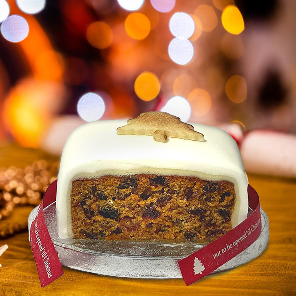 Iced Rum-Soaked Christmas Cake - 700g Square